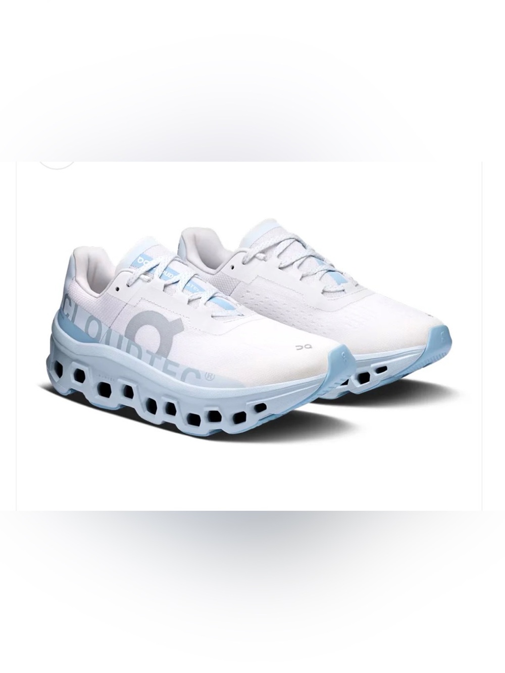 On Running Women Cloudmonster Sneakers - White & Light Blue